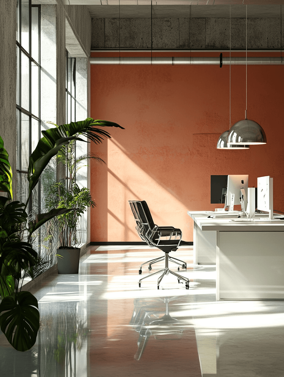 Clean, organized office space maintained by a commercial cleaning program